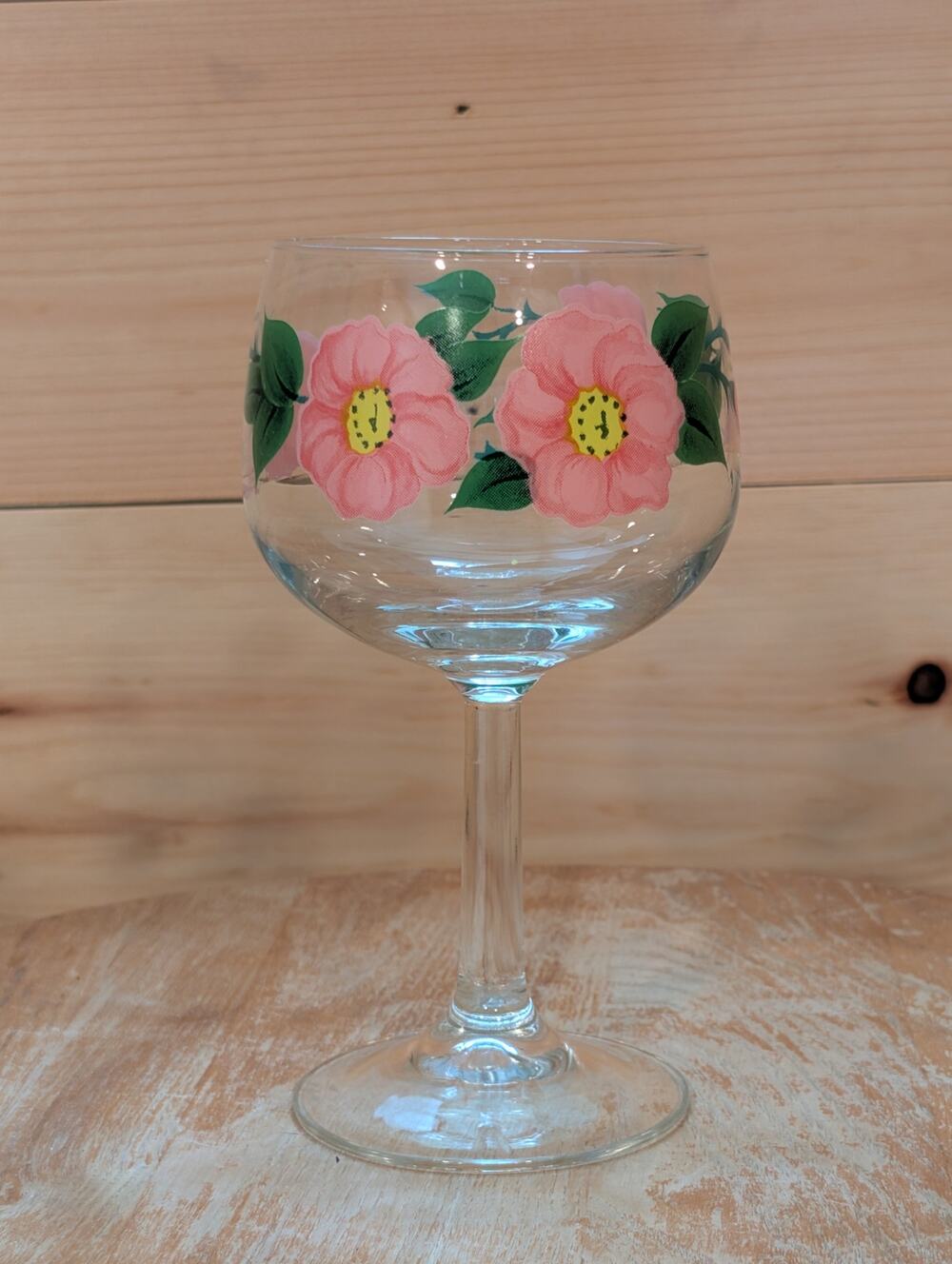 Franciscan Desert Rose Wine Glass - Pink Floral Stemware - 6.5" - Replacement